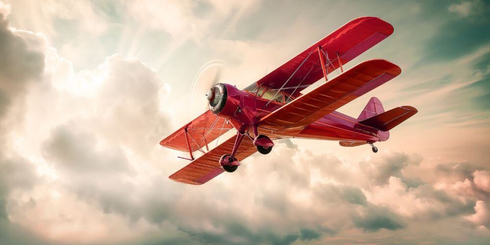 Flugzeug hebt ab in die Cloud